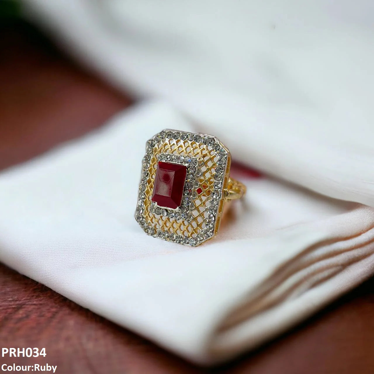 SDQ Rectangle Net Ring - Adjustable & Trendy Design ✨