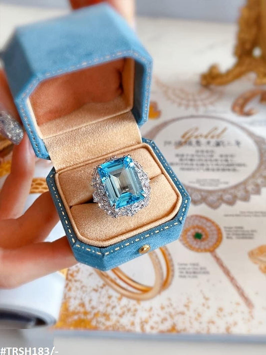 KRL Aqua Flower Cathedral Adjustable Ring 🌸💎